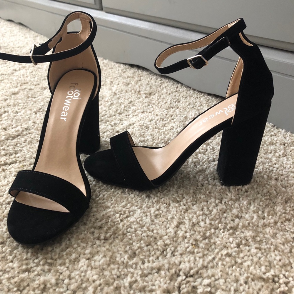 Black suede heel